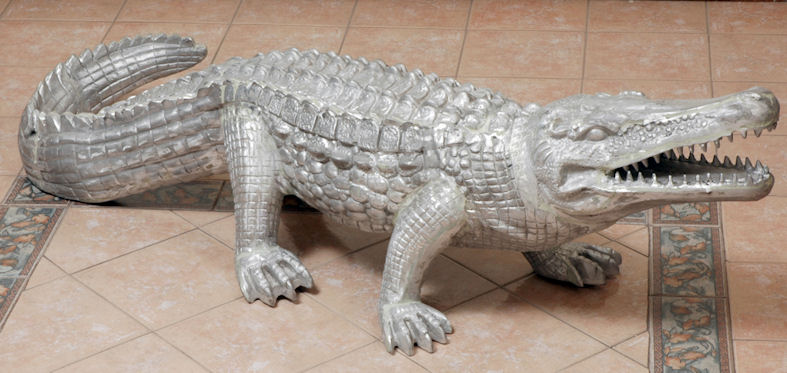 full size cast aluminum alligator