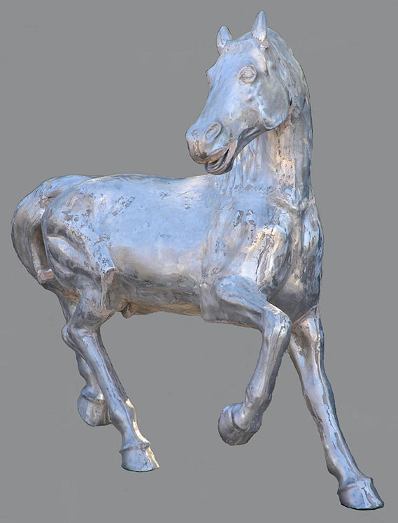 stallion galloping life size aluminum statue