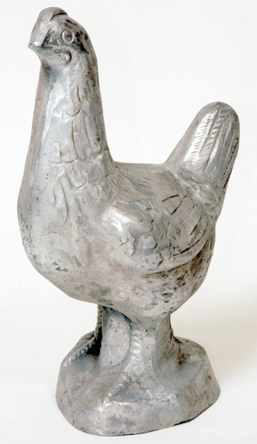 cast aluminum chicken statue