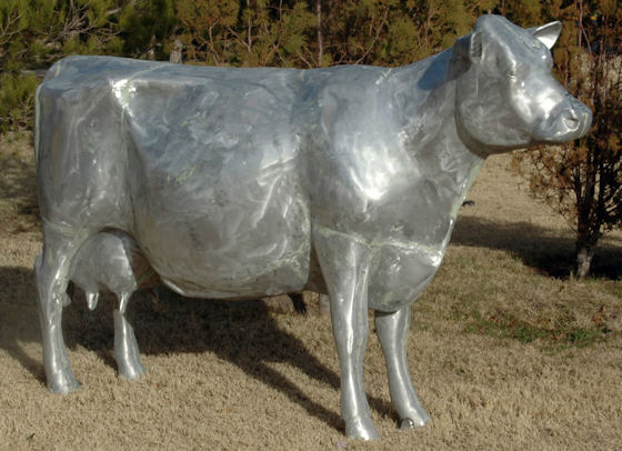 life size cow statue made from aluminum castings