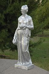 cast aluminum patio statue of Athena