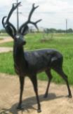 Cast aluminum deer statue
