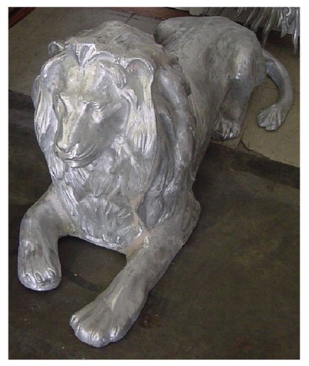 cast lion statue