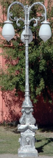 three light guadalajara saint tropez street lamp made from cast aluminum