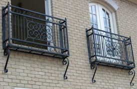 wrought iron balconies